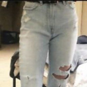 slim high rise jeans